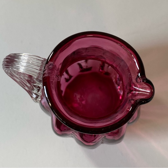 Vintage Pilgrim Glass Quincy Cranberry Miniature Pitcher - Hand Blown 4” - Picture 8 of 9
